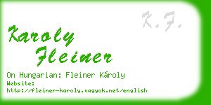 karoly fleiner business card