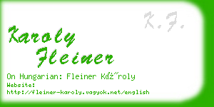 karoly fleiner business card